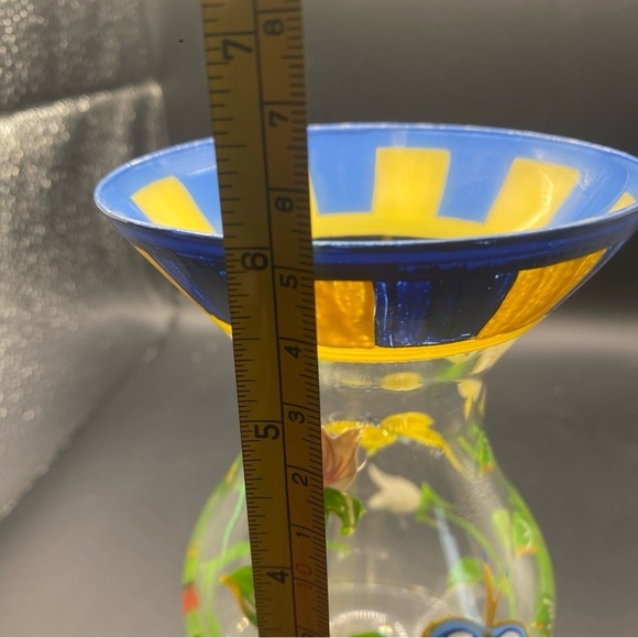 Lenox Butterfly Meadow Dragonfly Ladybug FlowerHand Painted Glass Vase 6” Signed - Picture 8 of 10